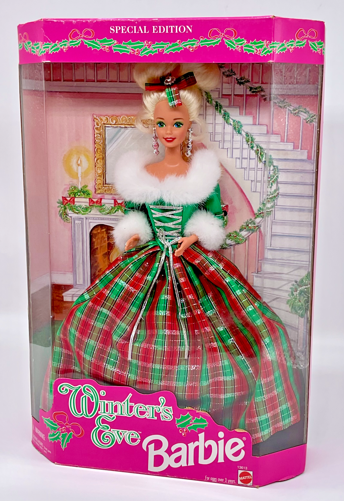 Barbie Doll Winter's Eve Barbie Special Edition 1994 NIB Mattel Plaid Gown