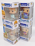 Cinderella 4 Piece Funko Pop Set - Disney Fairy Godmother, Jaq + Gus Gus, Prince
