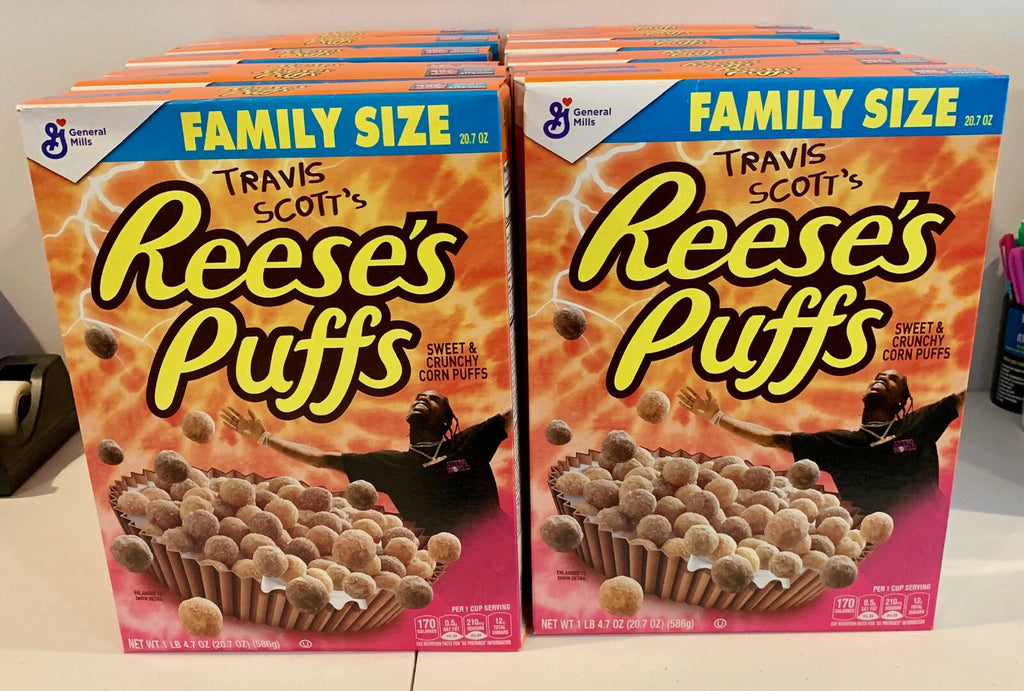 Travis Scott's Reese's Puffs Cereal Family Size Special Edition 3 Family Boxes
