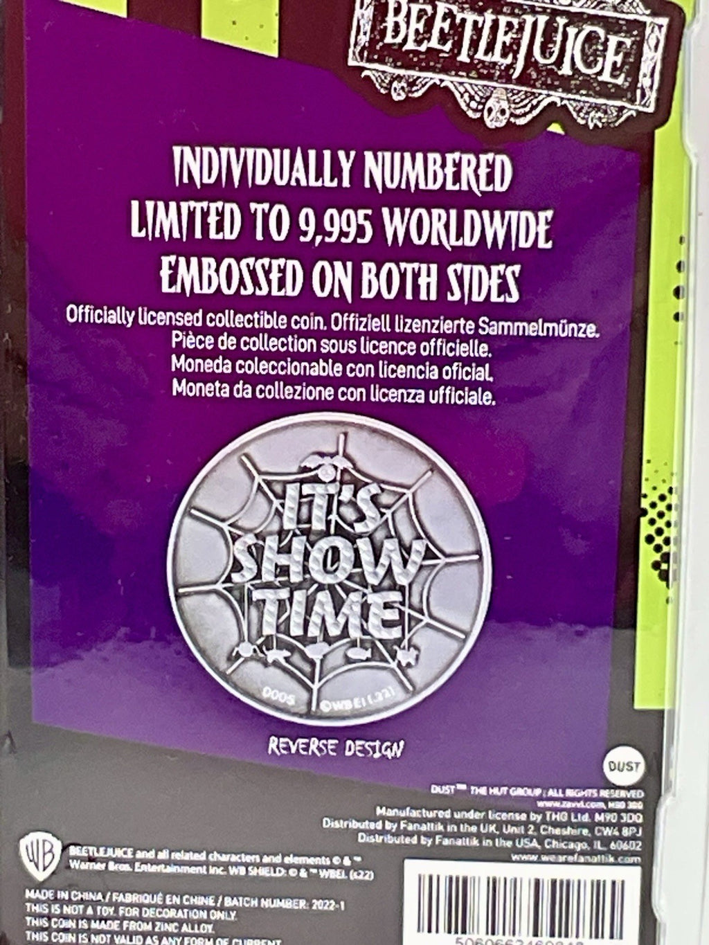 Beetlejuice Collectible Coin Limited Edition Individually Numbered