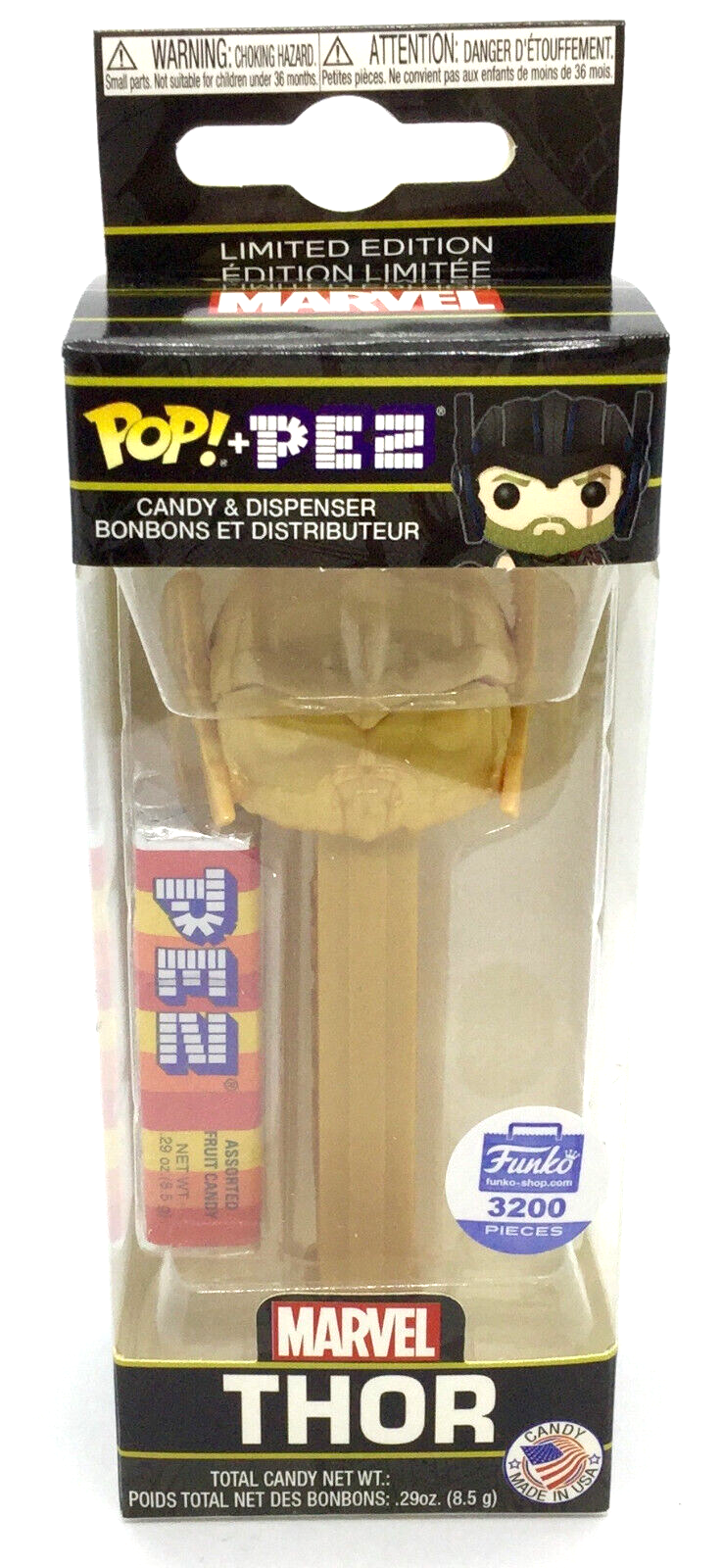 Thor Marvel Gold Funko Pop Pez Funko Exclusive 2018 Limited Edition of 3200