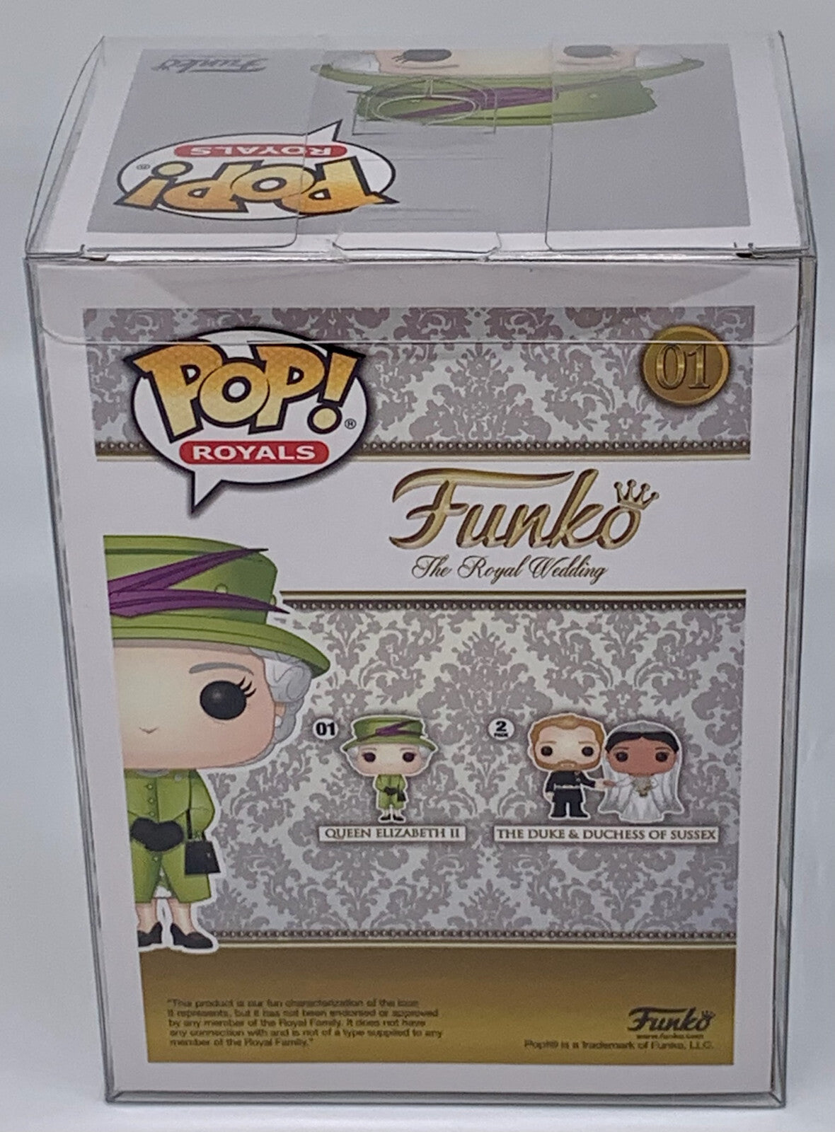 Queen Elizabeth II Pop #01 Green Suit Funko Pop Royals 2022 in Protector