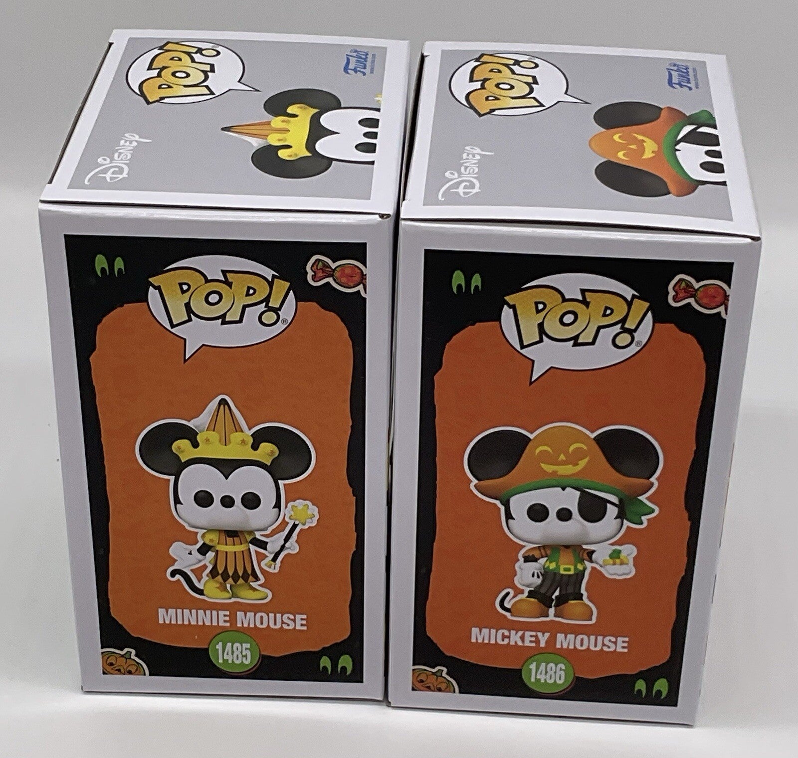 Mickey Mouse Pop #1486 + Minnie Mouse Pop #1485 Funko Halloween  2 Piece Set