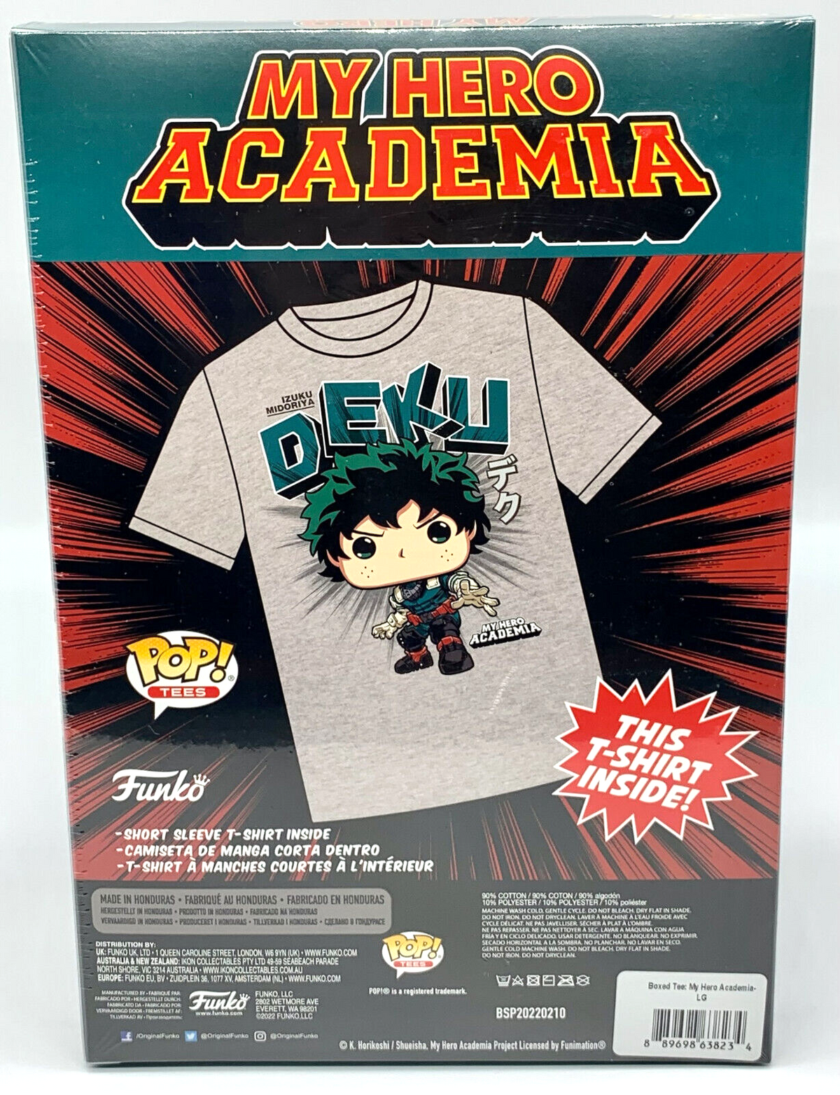 My Hero Academia Deku Funko Tee Size Large Unisex Boxed t-shirt Short sleeve