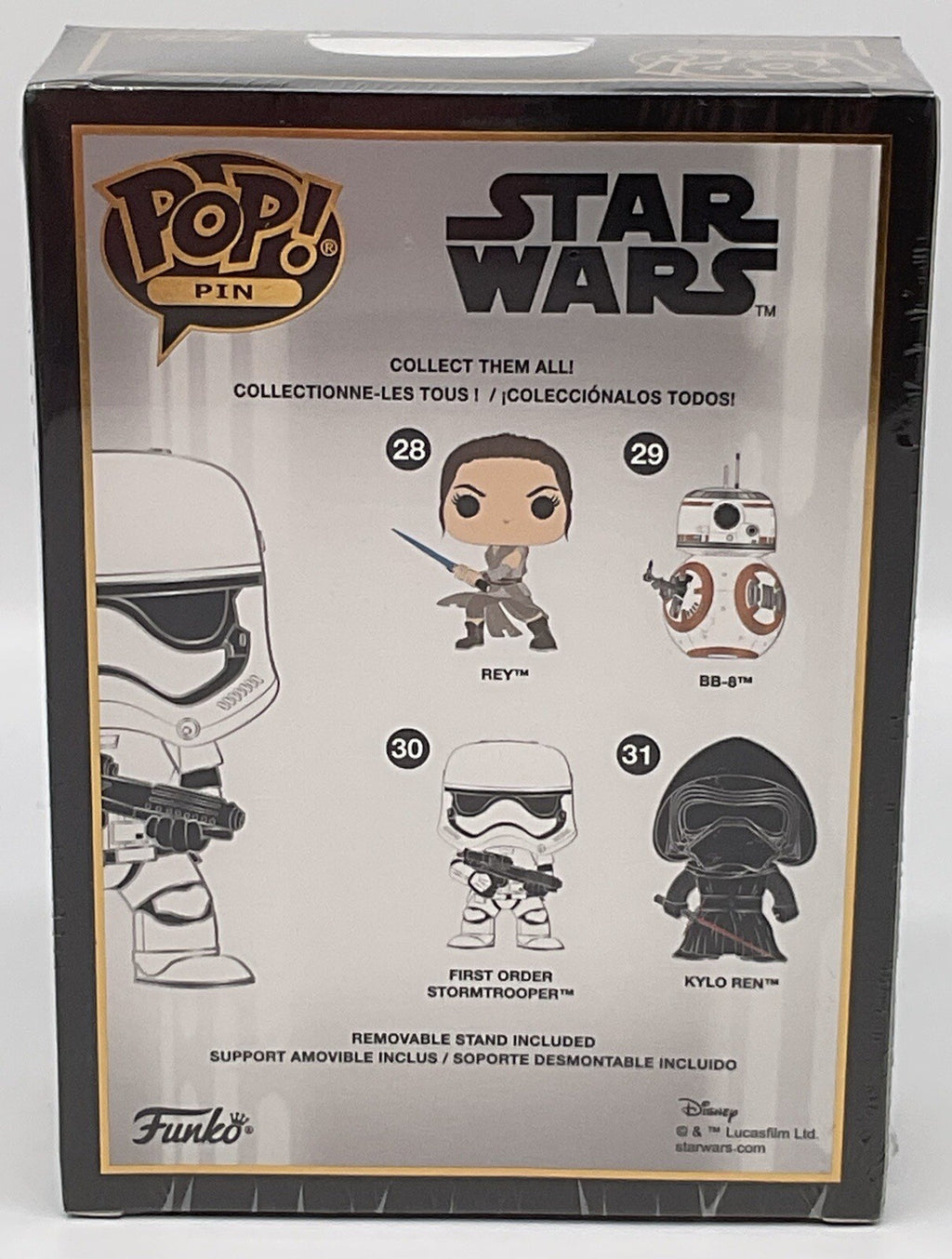 Star Wars First Order Stormtrooper Funko Pop Pin #30 Glows Large Enamel Pin 2022