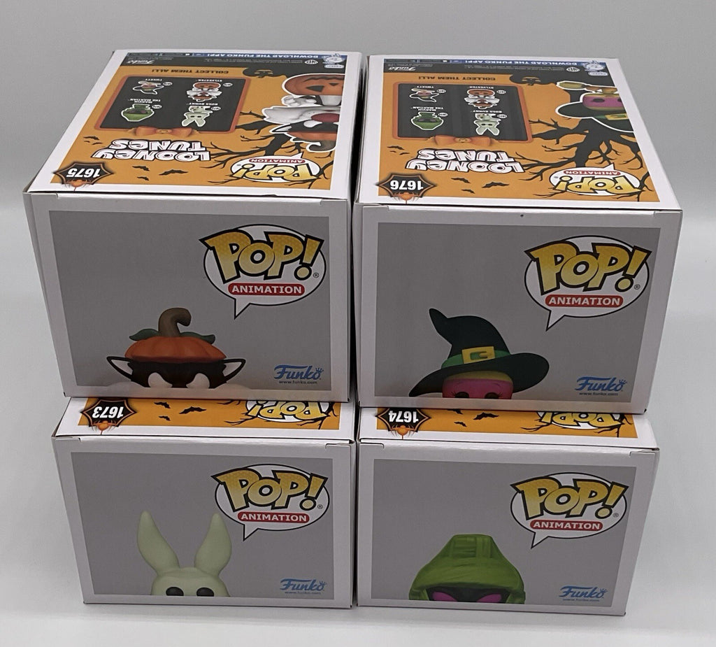 Looney Tunes Halloween 4 Piece Funko Pop Set 2024 Bugs, Marvin, Sylvester,Tweety