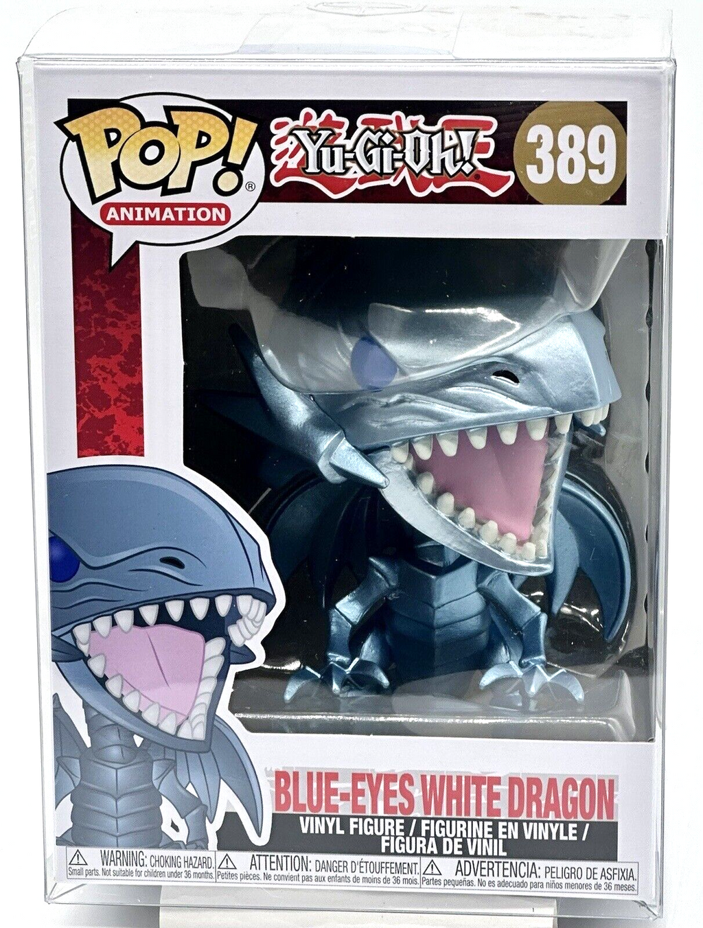 Blue Eyes White Dragon Pop #389 Yu-Gi-Oh Funko 2018/2023 Release Pop Protector