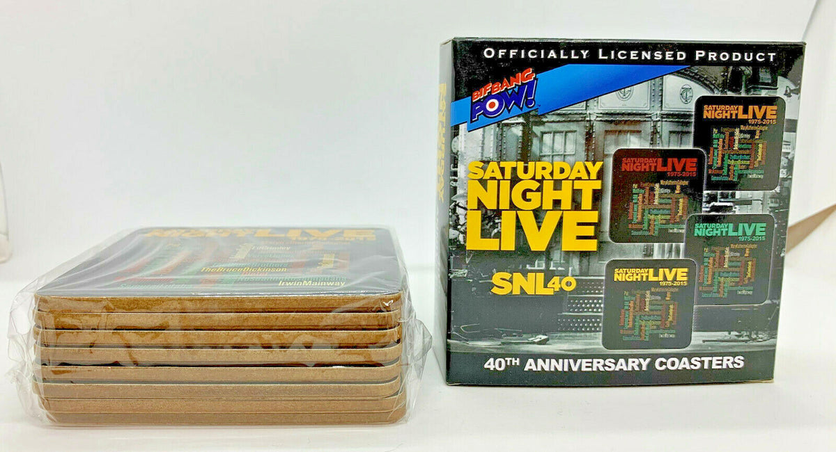Saturday Night Live 40th Anniversary Coasters Set of 8 - 3 3/4 inch Wooden 