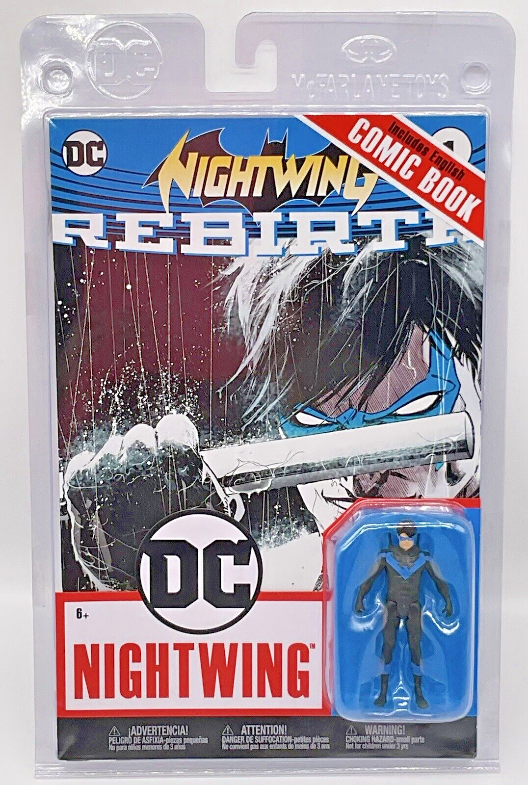 Nightwing Figure and Comic Book Rebirth DC Nightwing 3 in. Figure McFarlane Toys