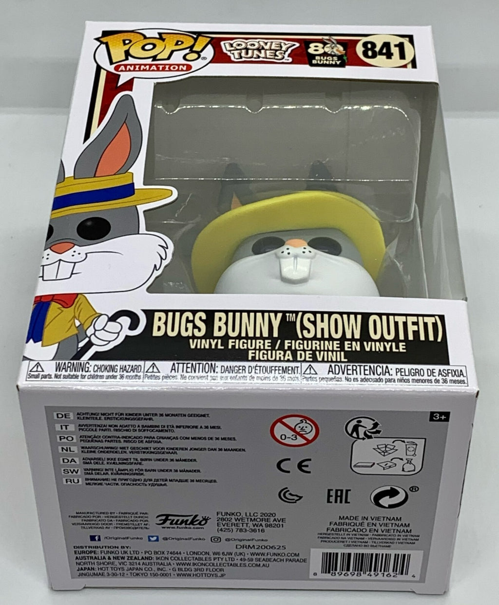 Bugs Bunny Show Outfit Pop #841 Looney Tunes 80th Anniversary Funko Pop 2020
