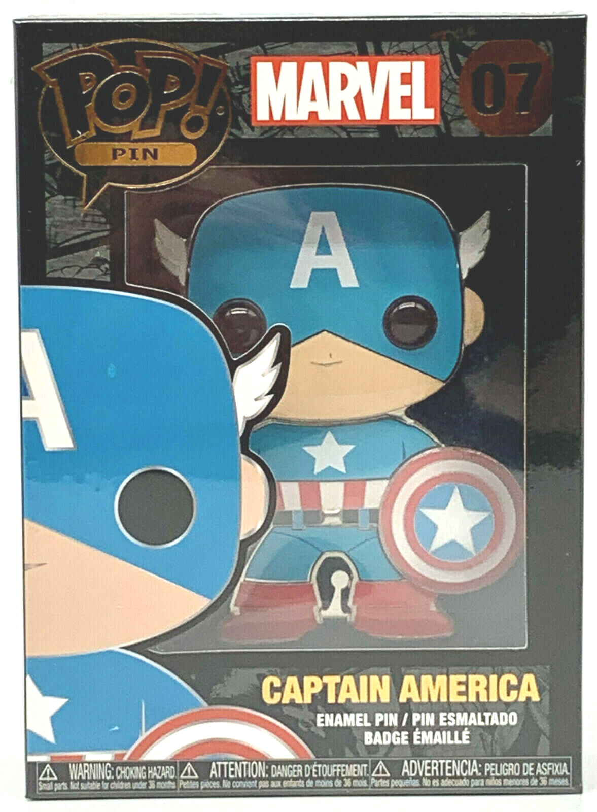 Captain America Funko Pop Pin #07 Marvel Large Enamel Pin 2021 Funko