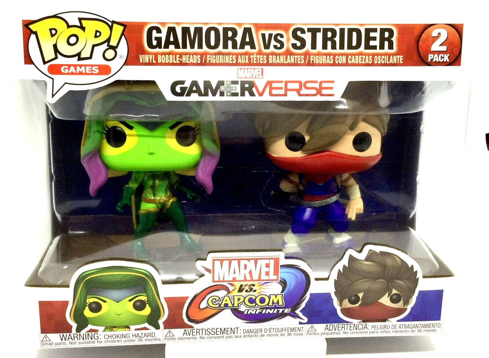 Gamora vs Strider 2 Pack Funko Pop Marvel Gamerverse Marvel vs. Capcom 2017