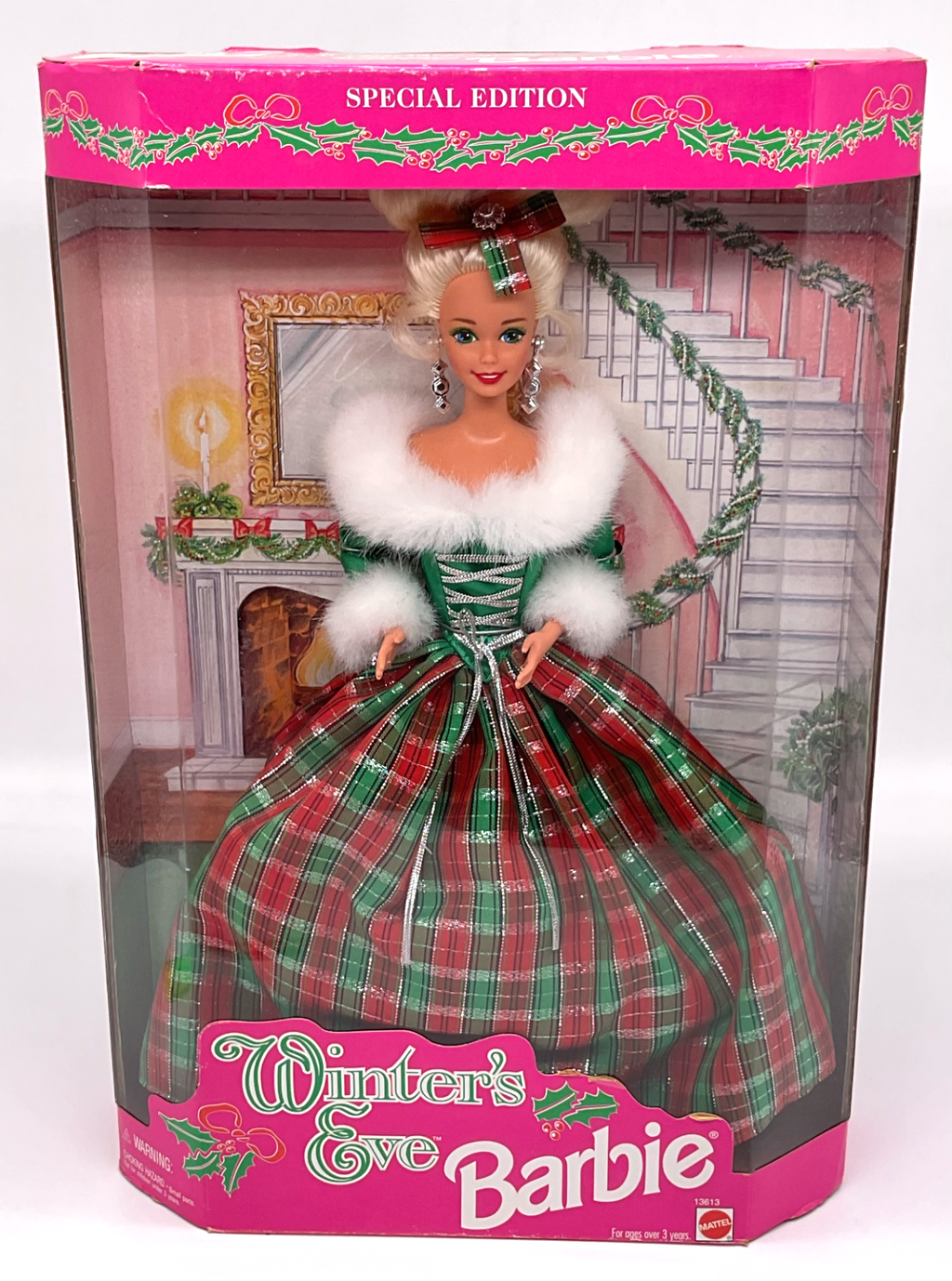 Barbie Doll Winter's Eve Barbie Special Edition 1994 NIB Mattel Plaid Gown