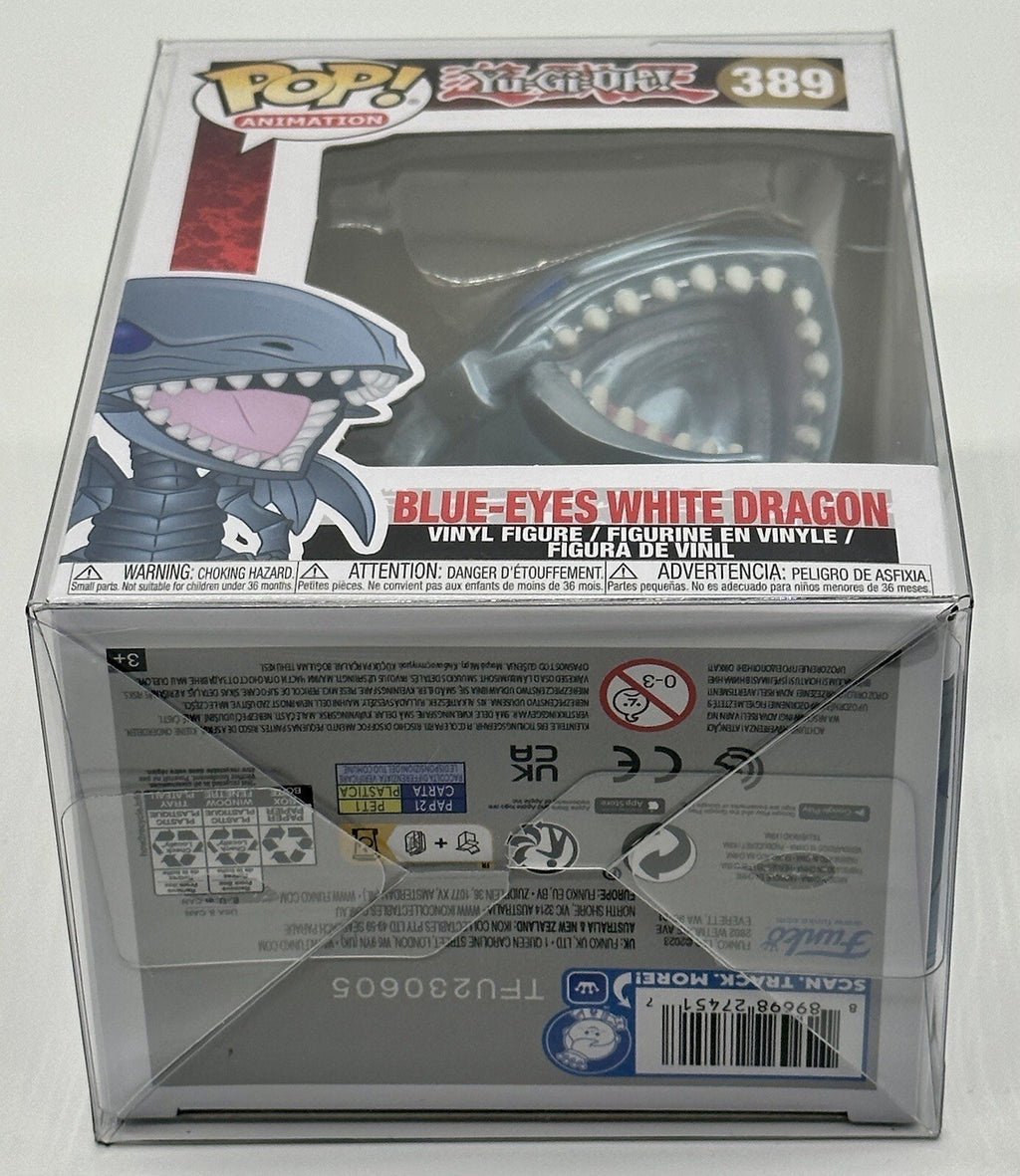Blue Eyes White Dragon Pop #389 Yu-Gi-Oh Funko 2018/2023 Release Pop Protector