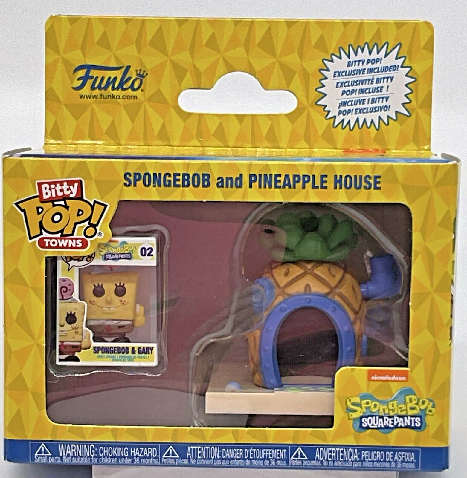 Spongebob with Gary and Pineapple House Funko Bitty Pop Towns 2024