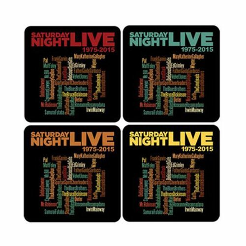 Saturday Night Live 40th Anniversary Coasters Set of 8 - 3 3/4 inch Wooden 