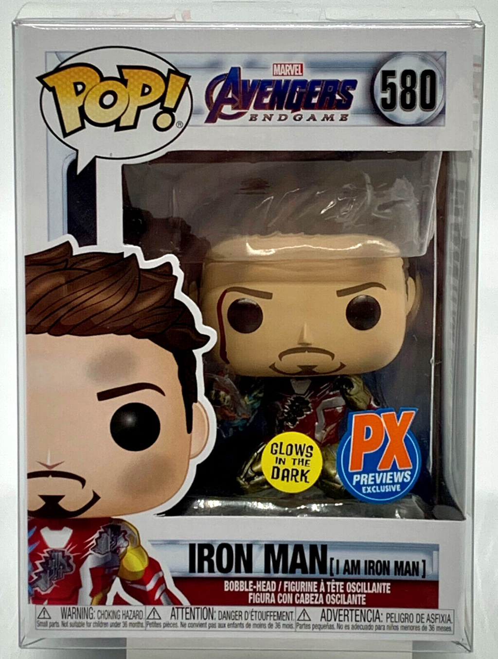 Iron Man (I am Iron Man) Pop #580 Glows Metallic PX Exclusive Funko 2020 Marvel