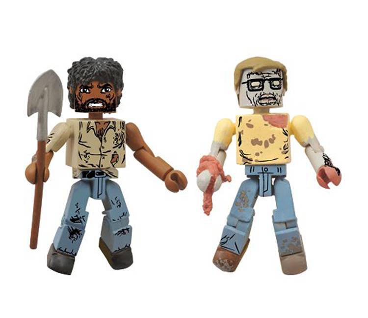 The Walking Dead Minimates 2 pack Survivor Morgan and Geek Zombie Series 5 2014