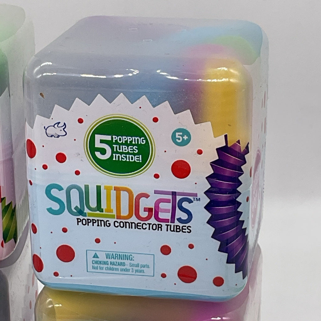 Squidgets Popping Connector Tubes Fidget Toy Set Of 3 Cubes - 15 Popping Tubes