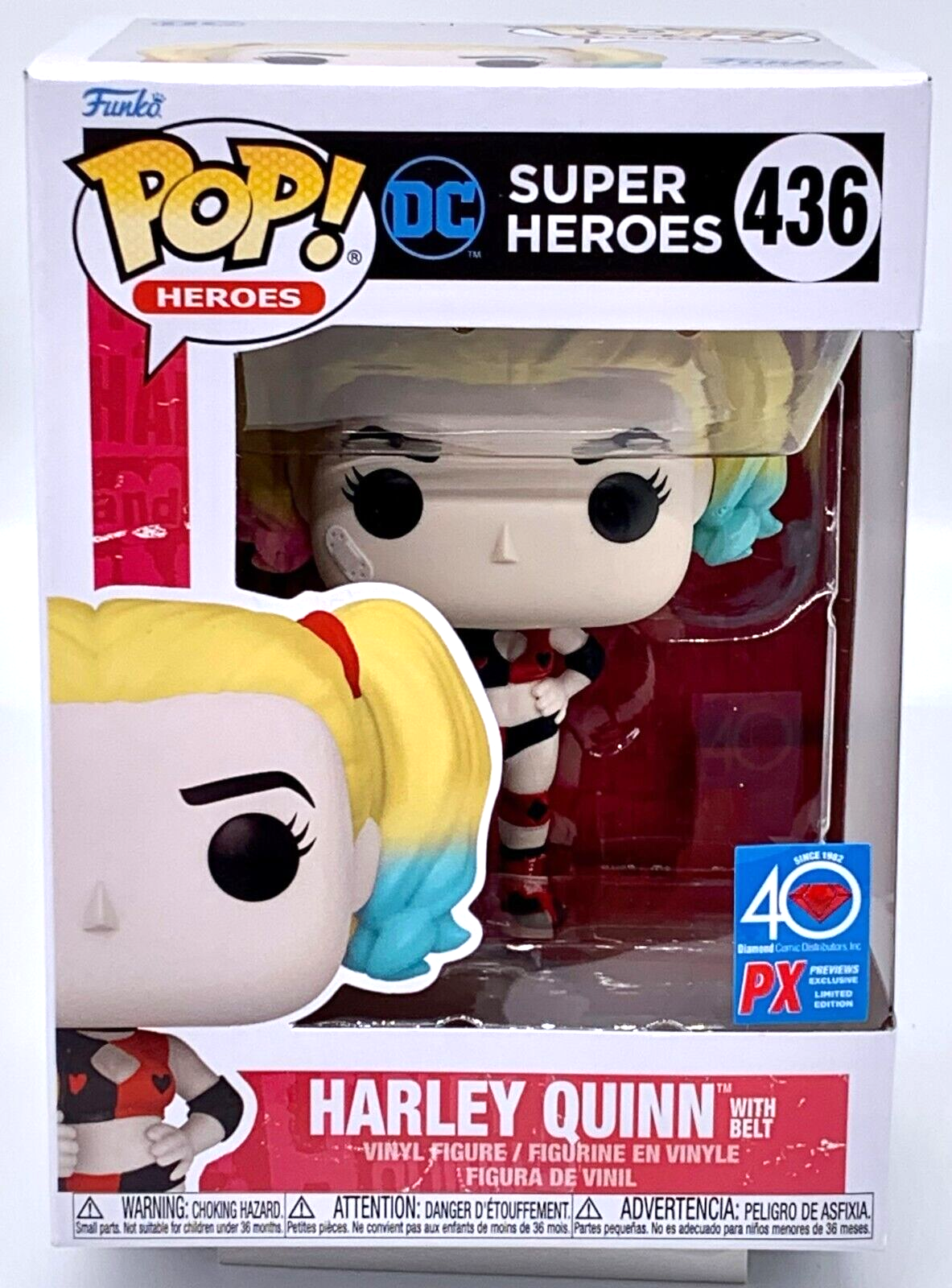 Harley Quinn with Belt Pop #436 DC Super Heroes Funko 2022 PX Exclusive Limited