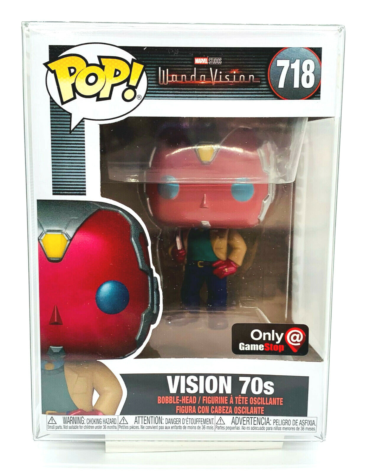 Vision 70's Pop #718 Wanda Vision Funko Pop Gamestop Exclusive in Protector 2021
