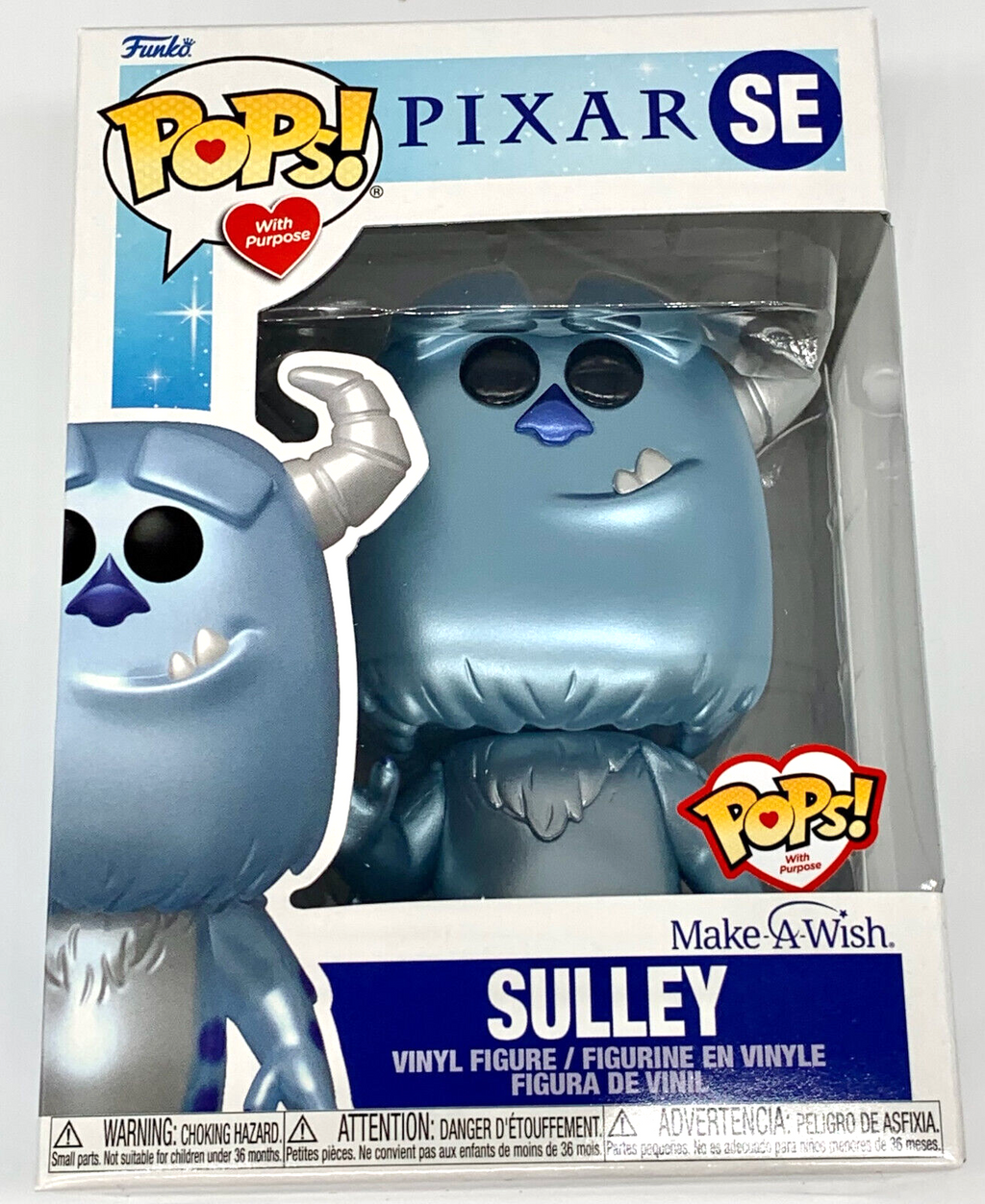 Sulley Metallic Pop #SE Make-A-Wish Funko Pops with a Purpose 2022 Vaulted