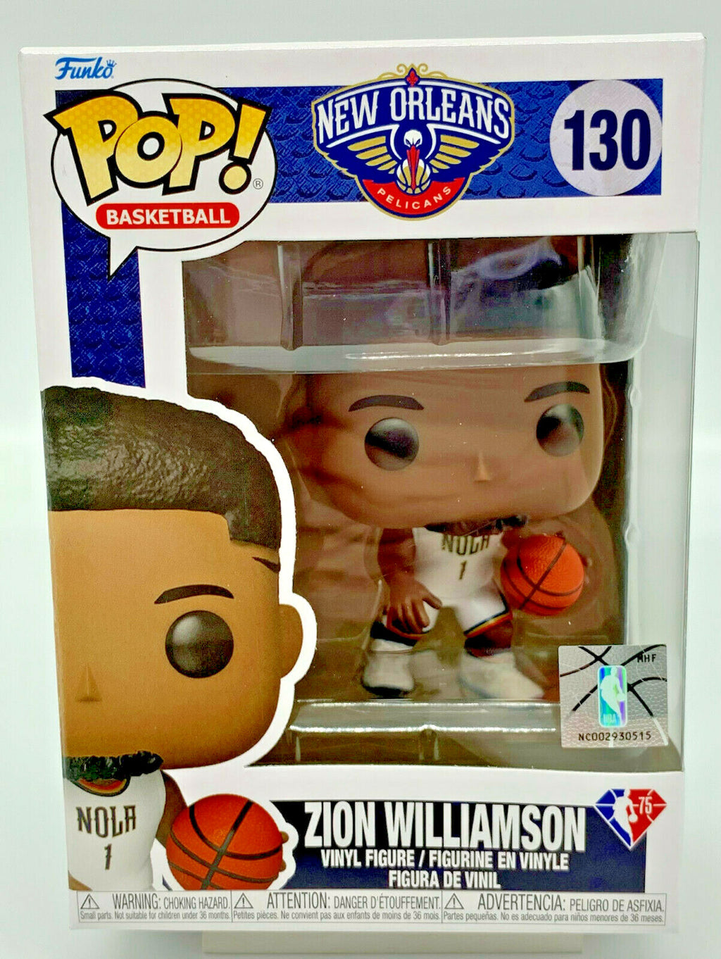 Zion Williamson Pop #130 NBA Funko Pop Basketball New Orleans Pelicans 2021