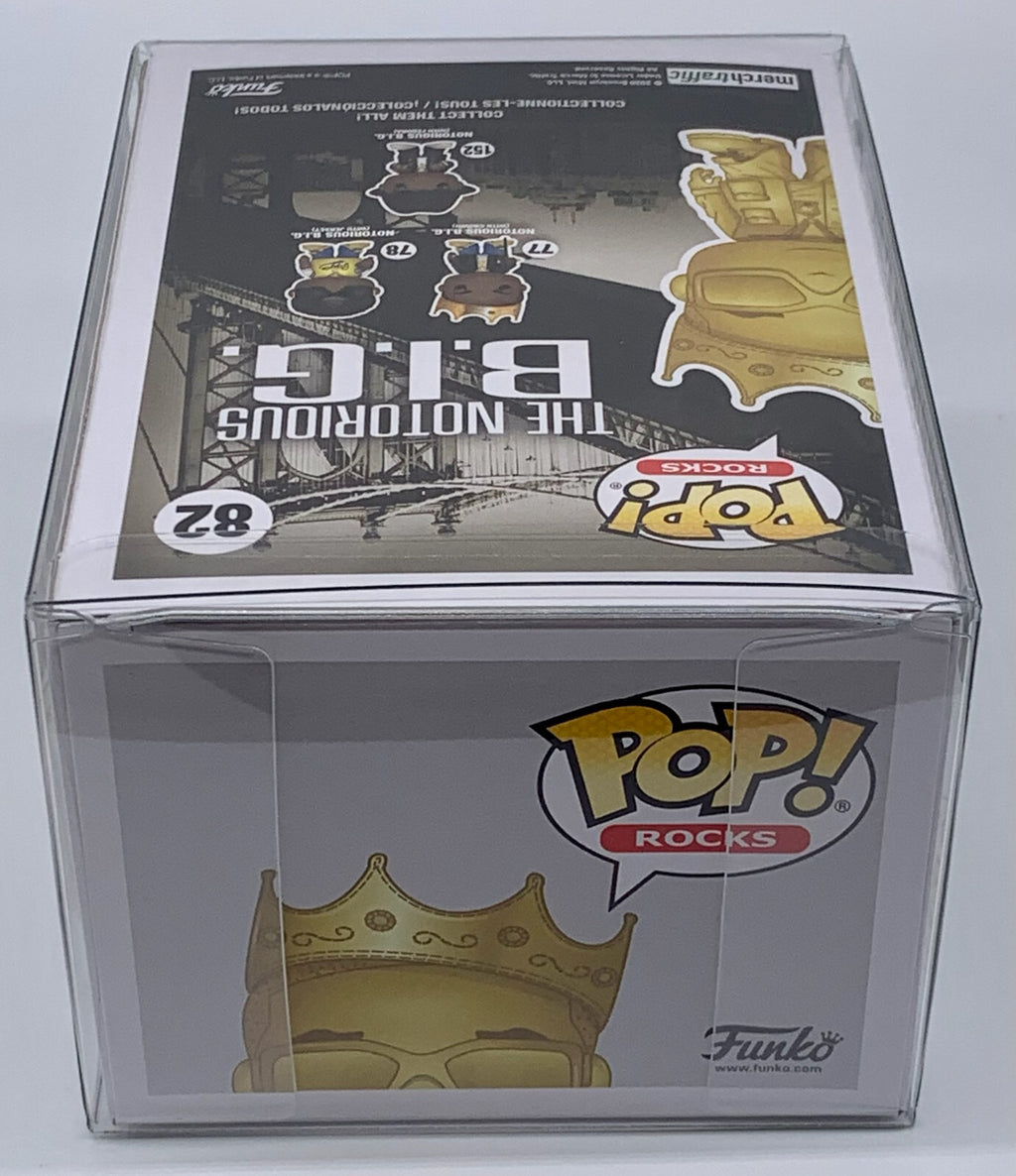 Notorious B.I.G w/ Crown Pop #82 Gold Chrome Funko ToyTokyo Exclusive protector
