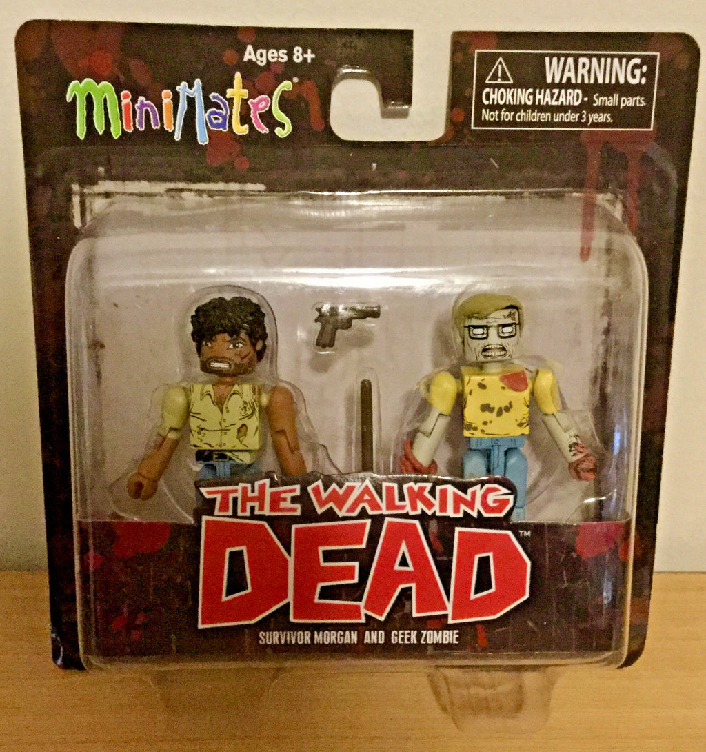 The Walking Dead Minimates 2 pack Survivor Morgan and Geek Zombie Series 5 2014