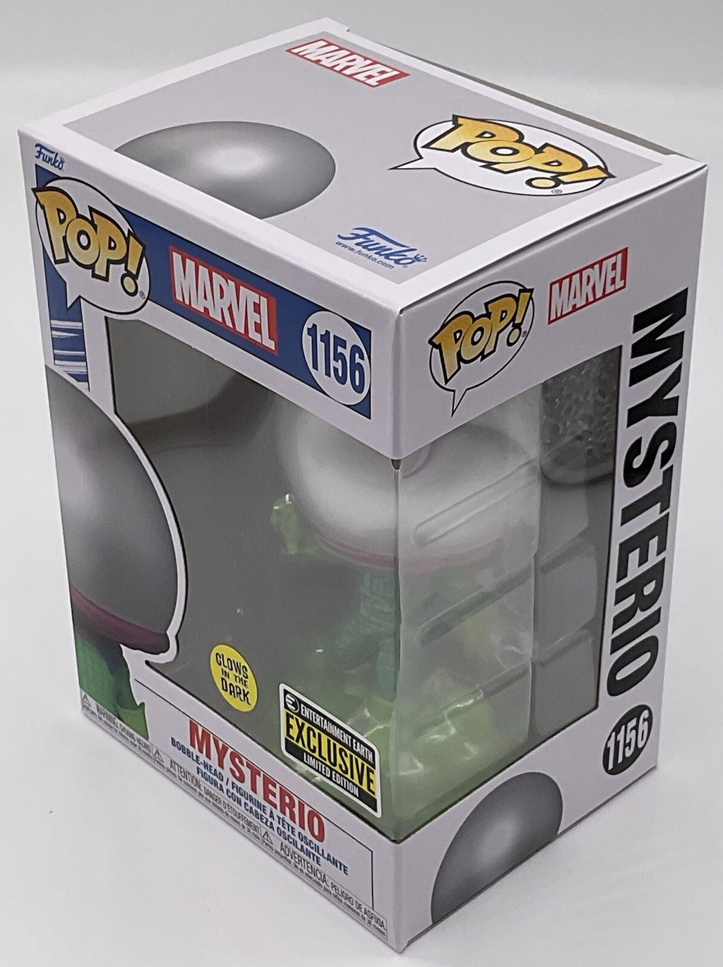 Mysterio Pop #1156 Marvel Glows EE Exclusive Funko 2022 Comes with Pop Protector