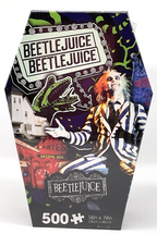 Beetlejuice 500 Piece Puzzle Coffin Box Puzzle Art Poster 14in x 19in Aquarius