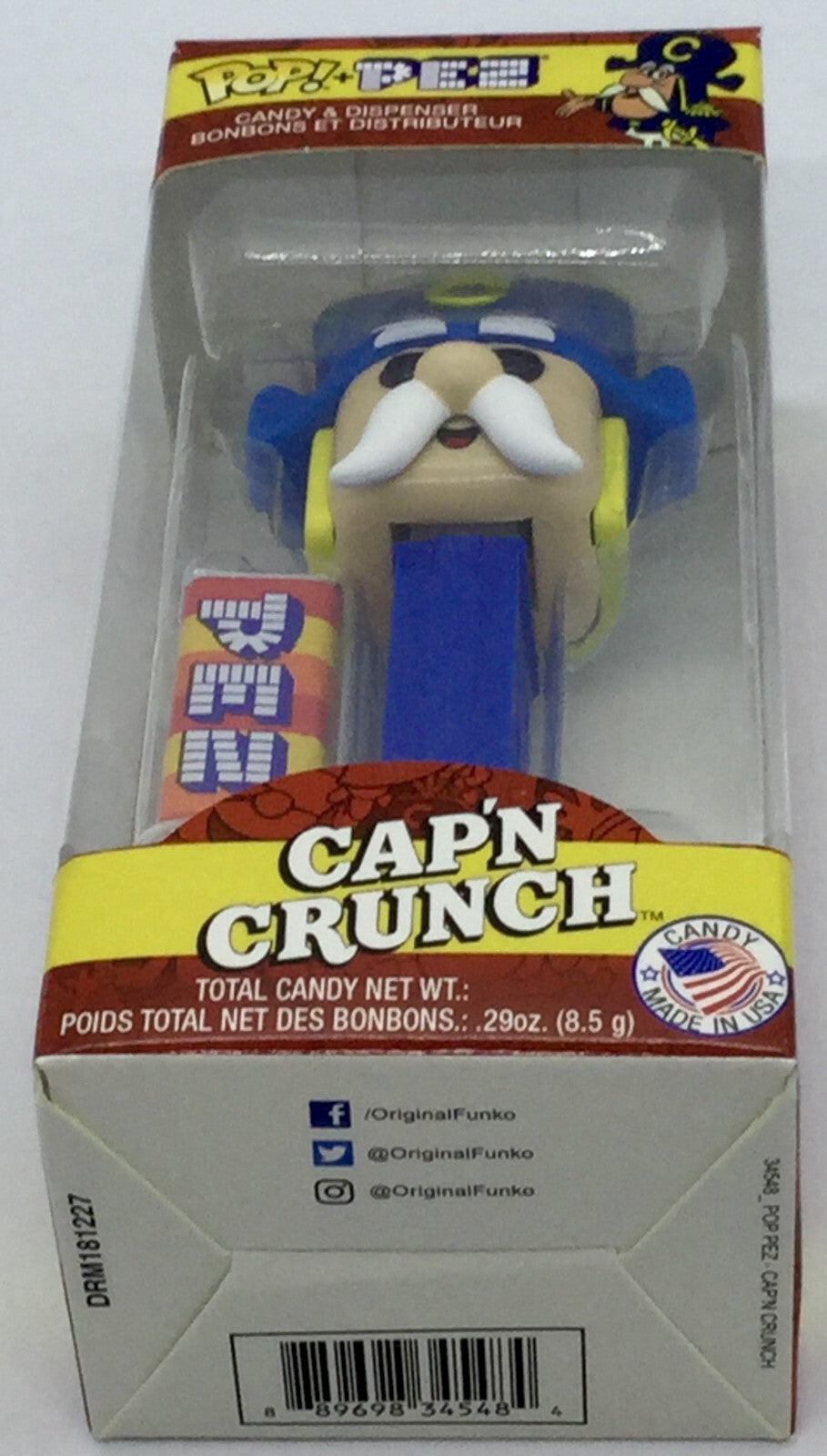 Cap’N Crunch Funko Pop Pez Quaker Oats Dispenser/Candy 2018 Vaulted Blue Stem