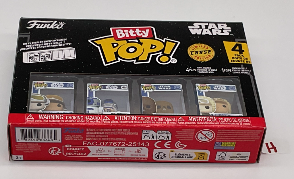 Star Wars Funko Bitty Pop 4-Pack with Stackable Shelf 2025 (H)