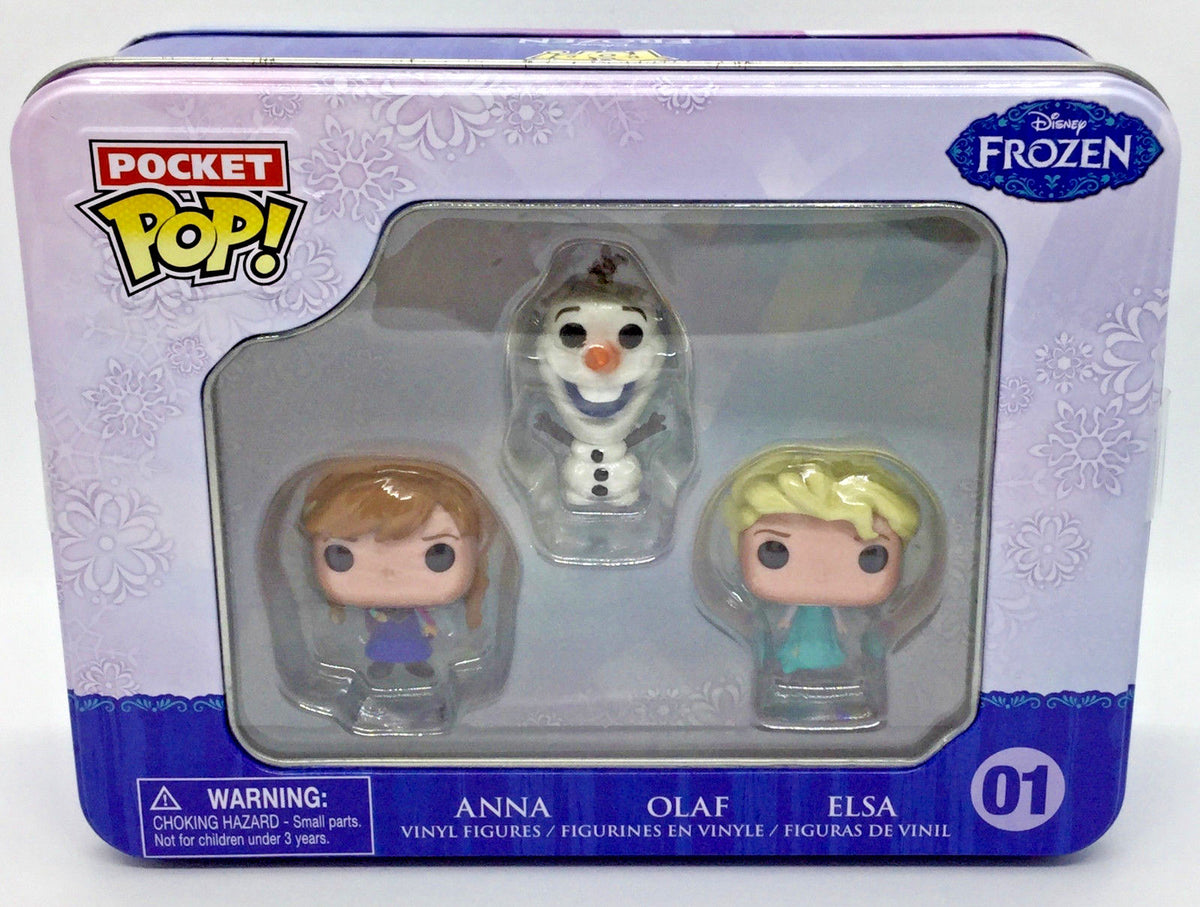 Disney Frozen Pocket Pops in Collectible Tin #01  Anna, Olaf, Elsa Funko Vaulted