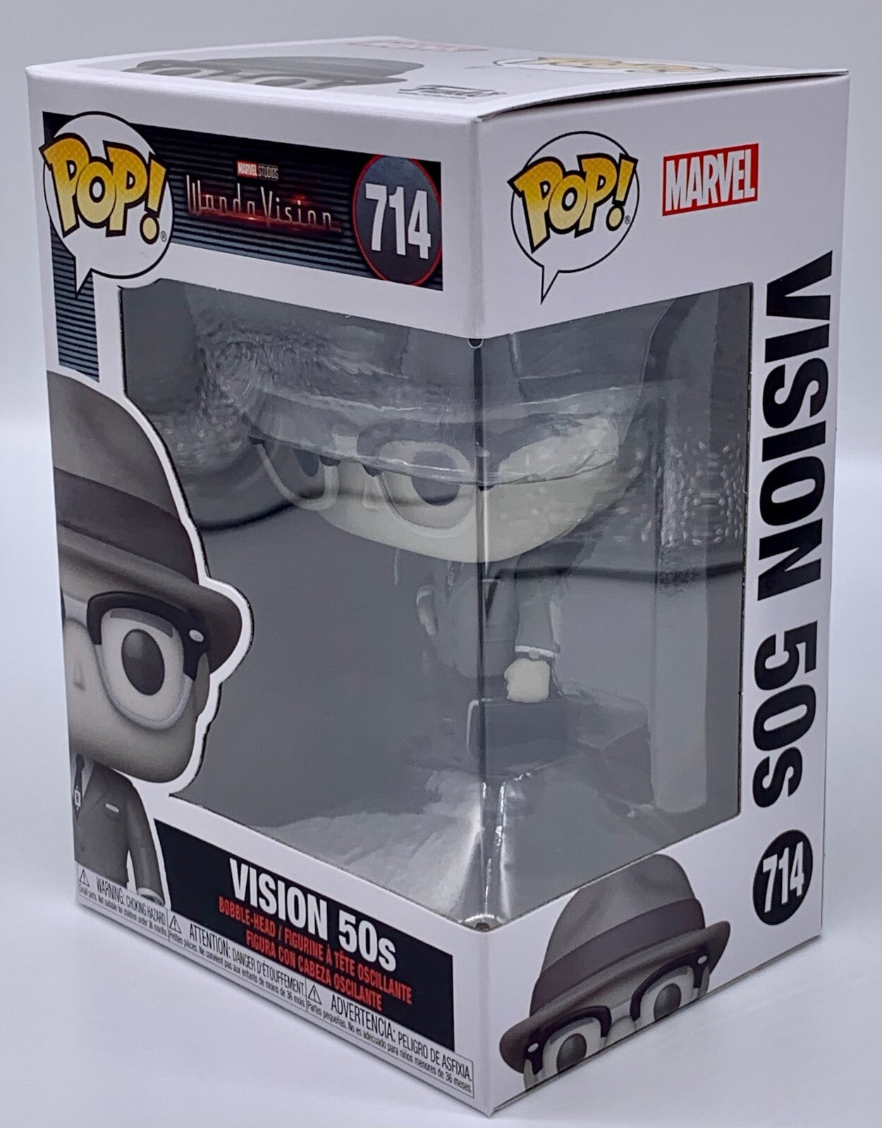 Vision 50's Black & White Pop #714 Funko Wanda Vision Marvel Minor Box Damage