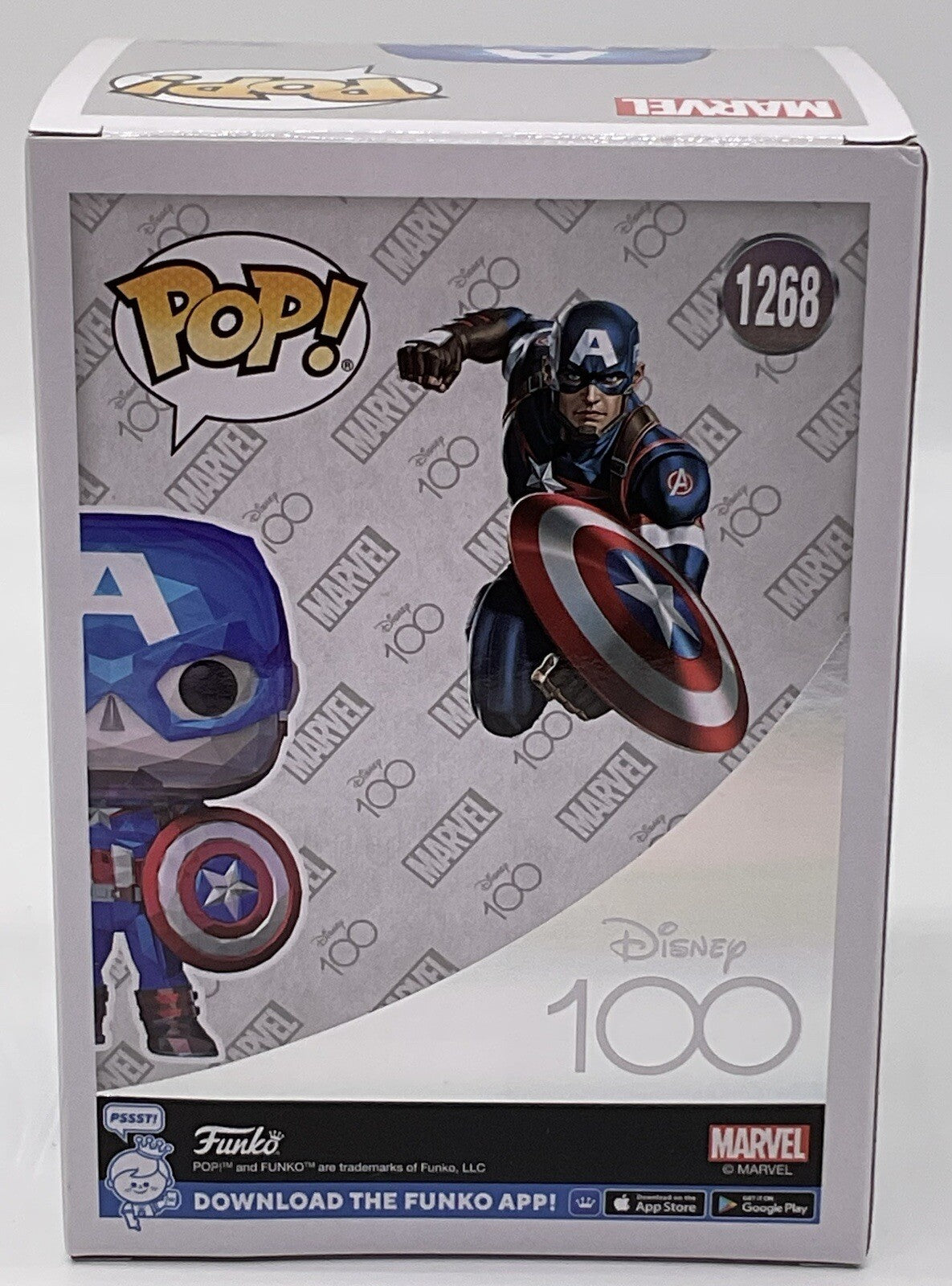 Captain America Pop #1268 Marvel (Faceted) Funko Exclusive  2023 with Protector