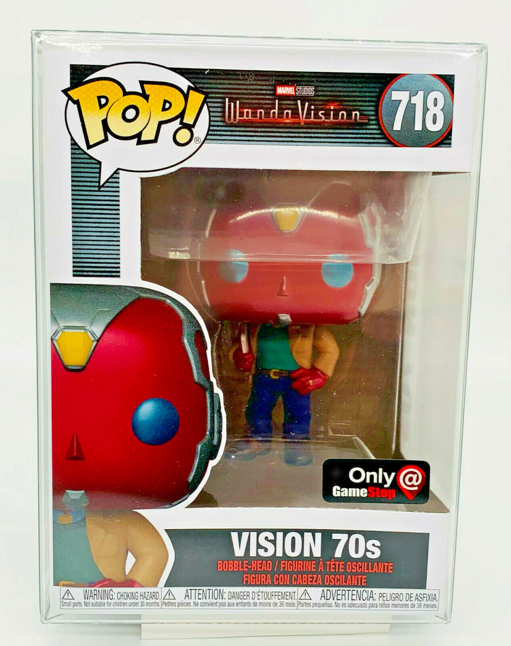 Vision 70's Pop #718 Wanda Vision Funko Pop Gamestop Exclusive in Protector 2021
