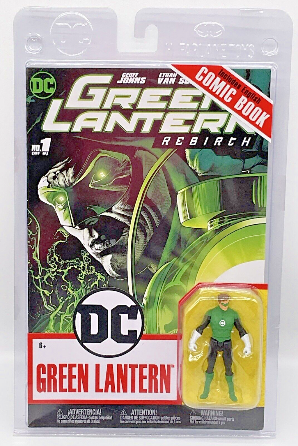 Green Lantern Figure and Comic Book Rebirth #1 Of 6 - 3 in. Figure McFarlane Toy
