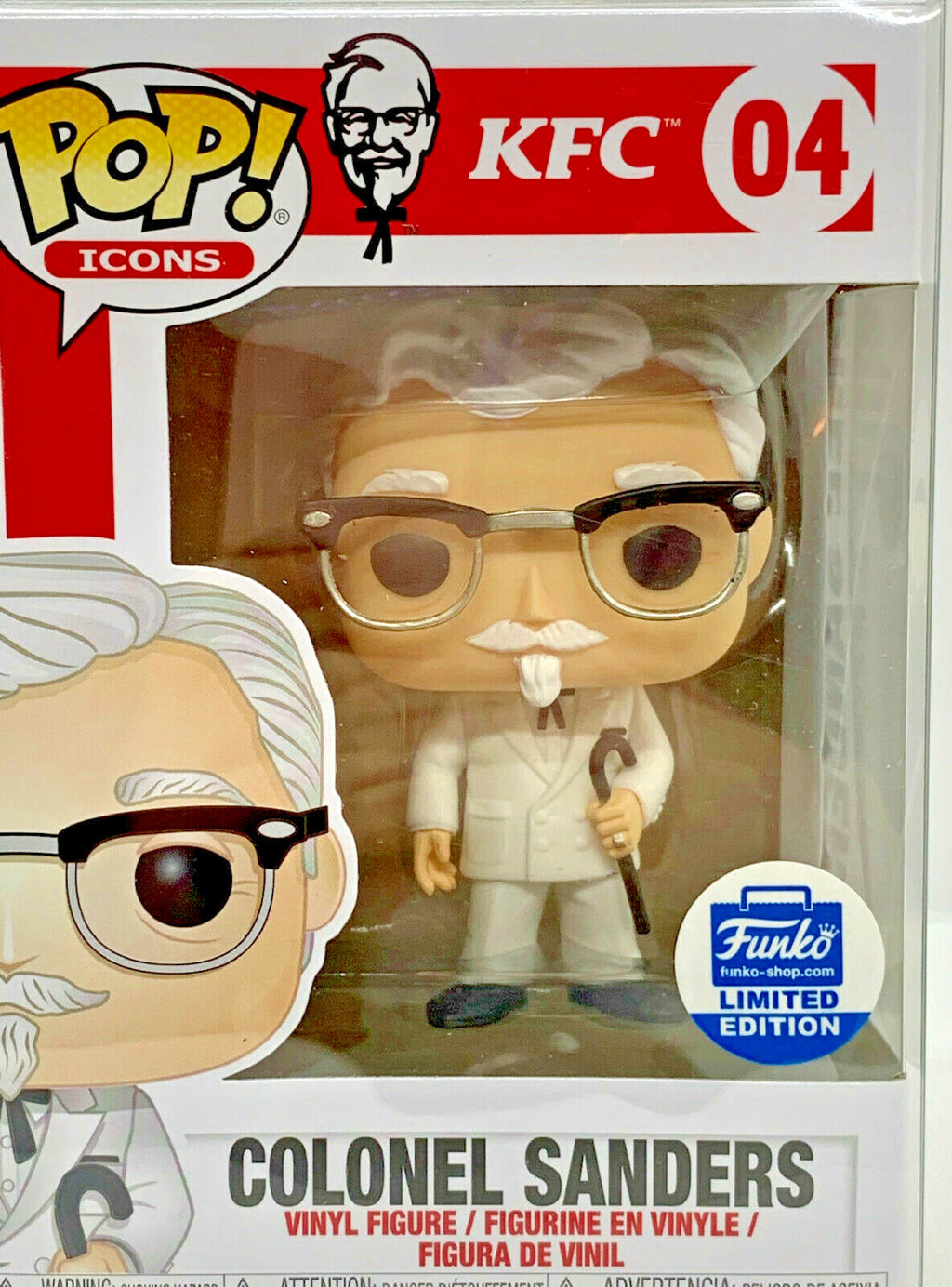 Colonel Sanders Pop #04 KFC with Cane Funko Pop Icons Exclusive with Protector