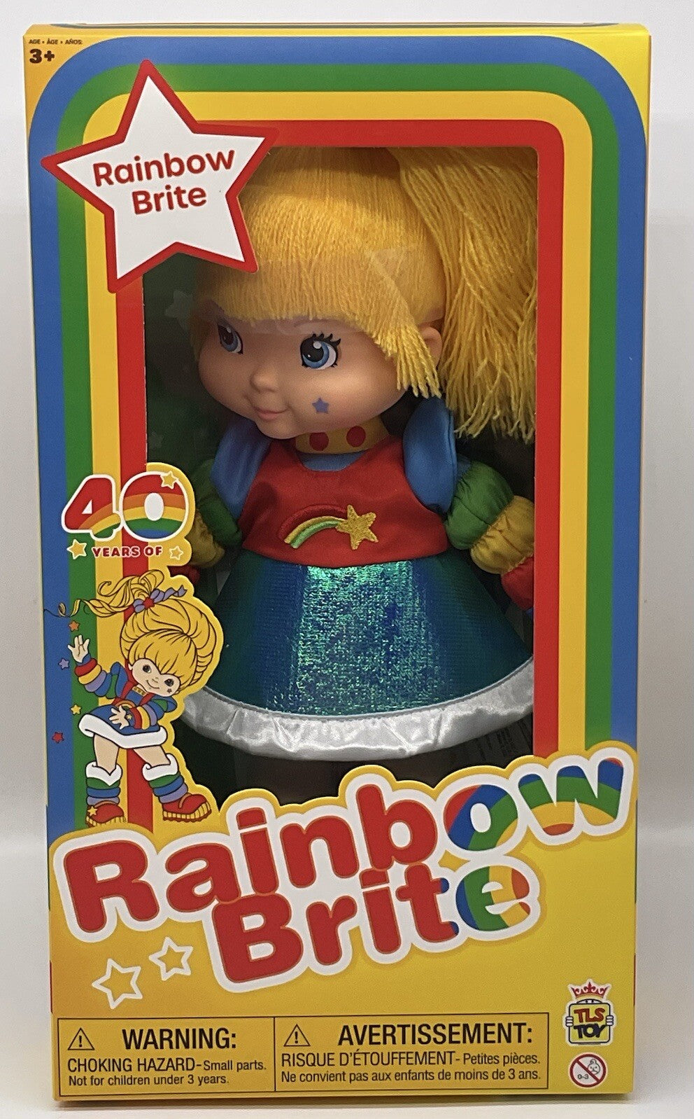 Rainbow Brite 12 Inch Fashion Doll with Treaded Hair and Sticker Sheet 40 years