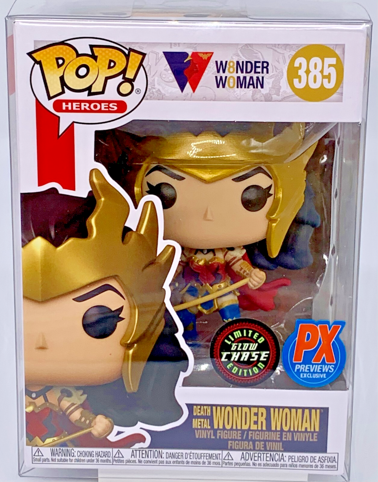 Death Metal Wonder Woman Pop #385 Chase Glow PX Exclusives - Protector 2021/2022