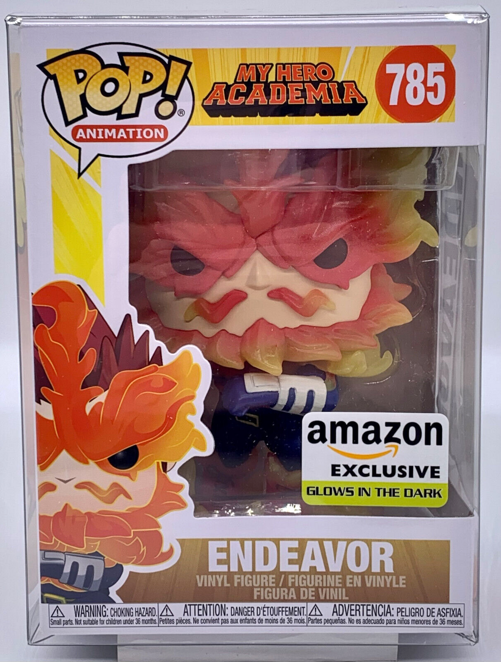 Endeavor Pop #785 My Hero Academia Glows Amazon Exclusive Funko 2020 + Protector
