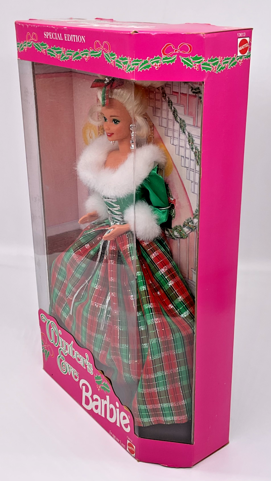 Barbie Doll Winter's Eve Barbie Special Edition 1994 NIB Mattel Plaid Gown