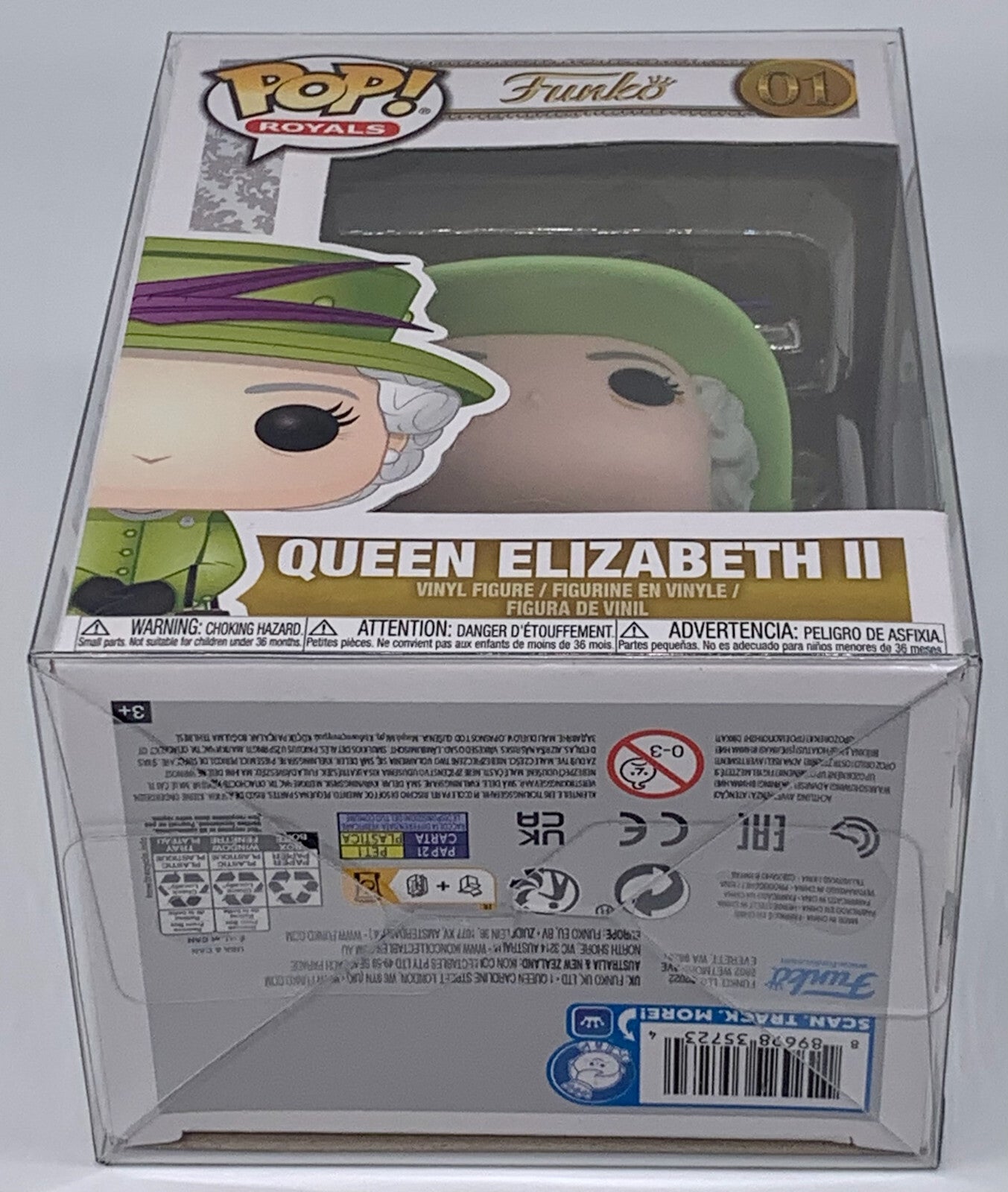 Queen Elizabeth II Pop #01 Green Suit Funko Pop Royals 2022 in Protector