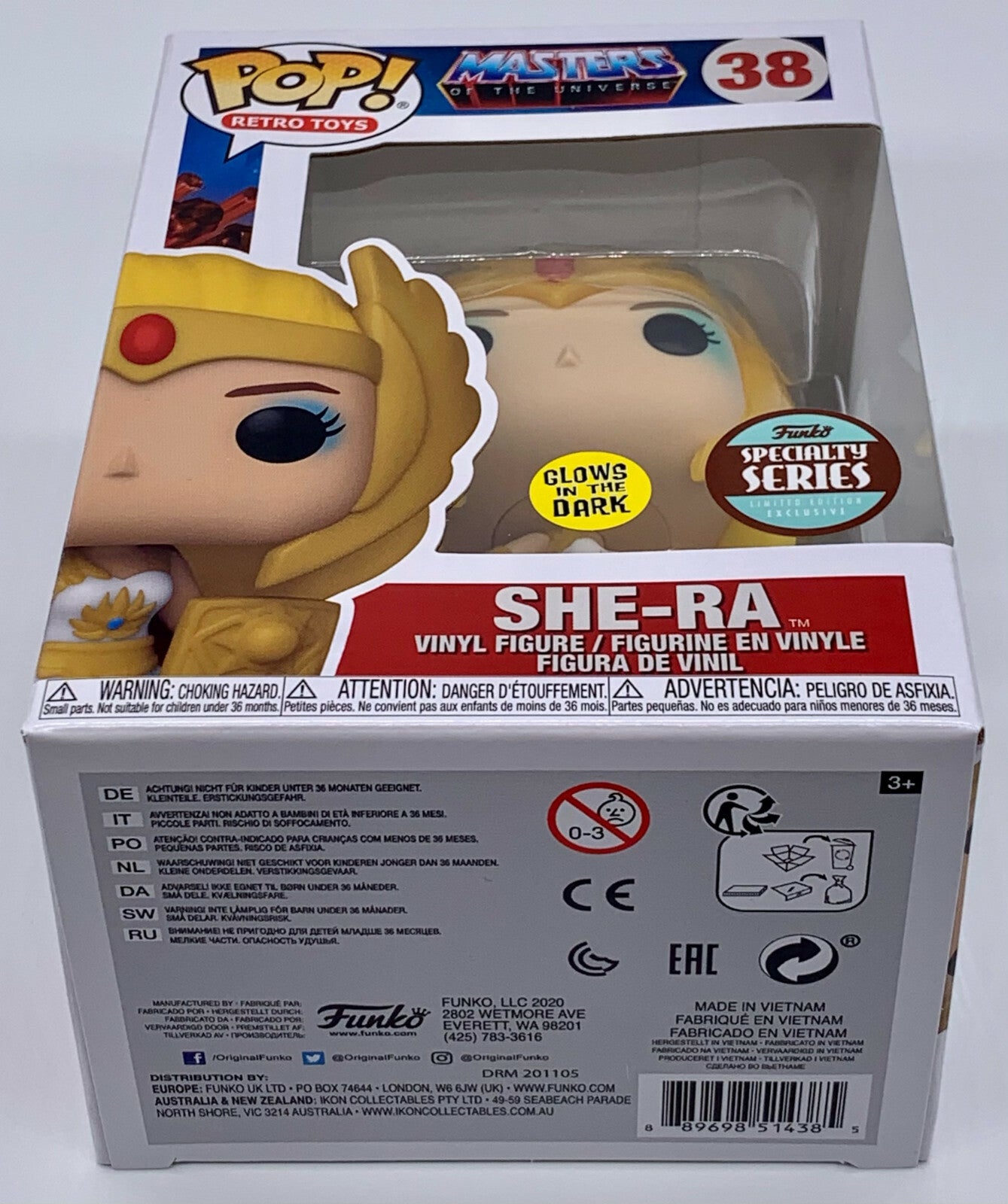 She-Ra Pop #38 MOTU Specialty Series Glow in the Dark Funko Pop Retro Toys