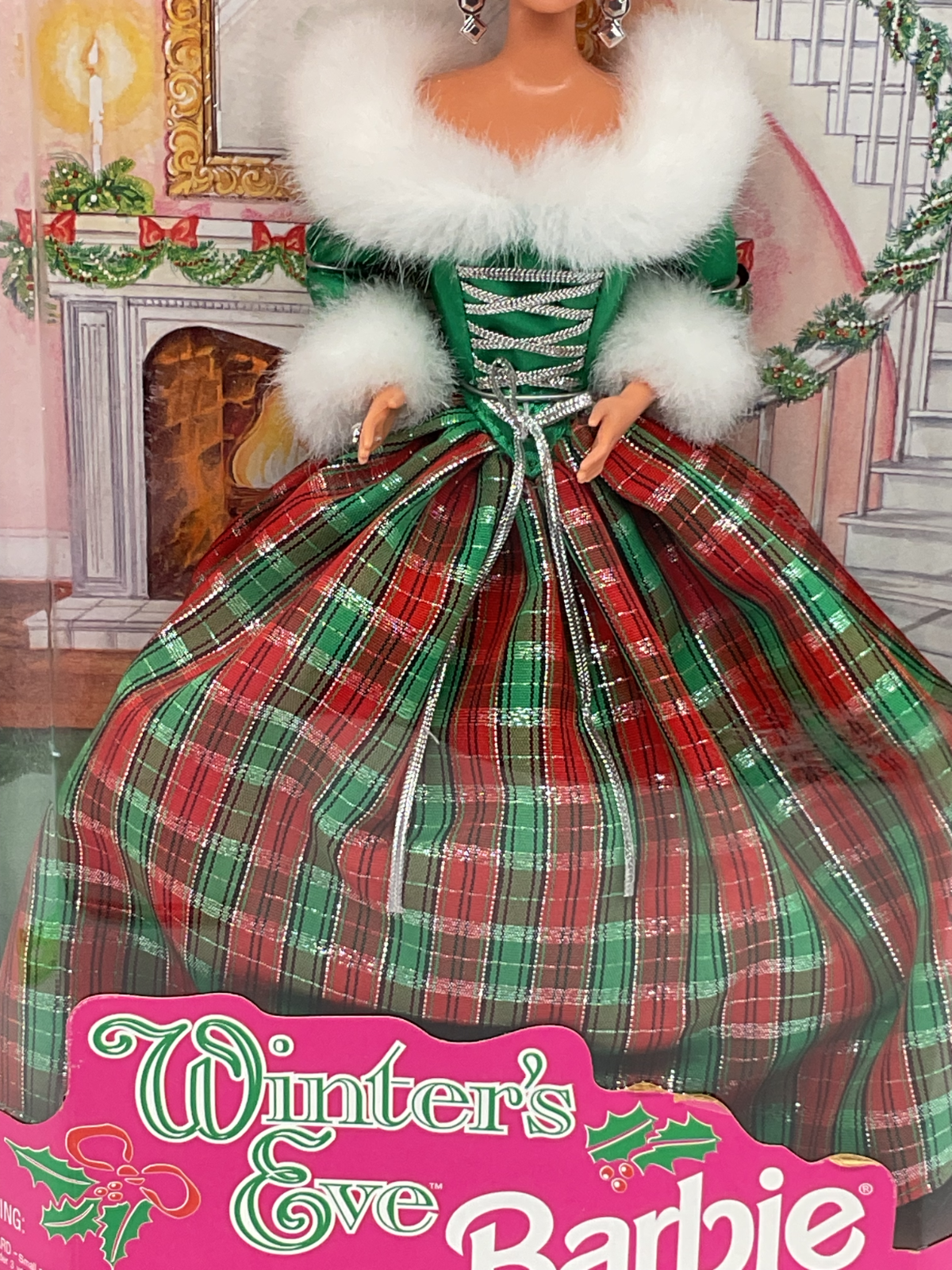 Barbie Doll Winter's Eve Barbie Special Edition 1994 NIB Mattel Plaid Gown
