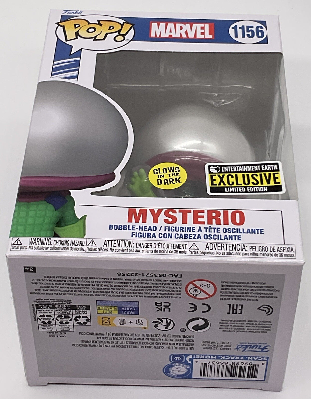 Mysterio Pop #1156 Marvel Glows EE Exclusive Funko 2022 Comes with Pop Protector