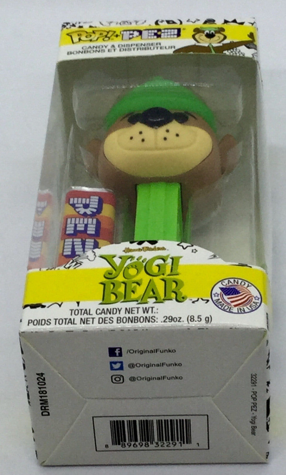 Yogi Bear Funko Pop Pez Dispenser/Candy Hanna Barbera 2018 Vaulted green stem