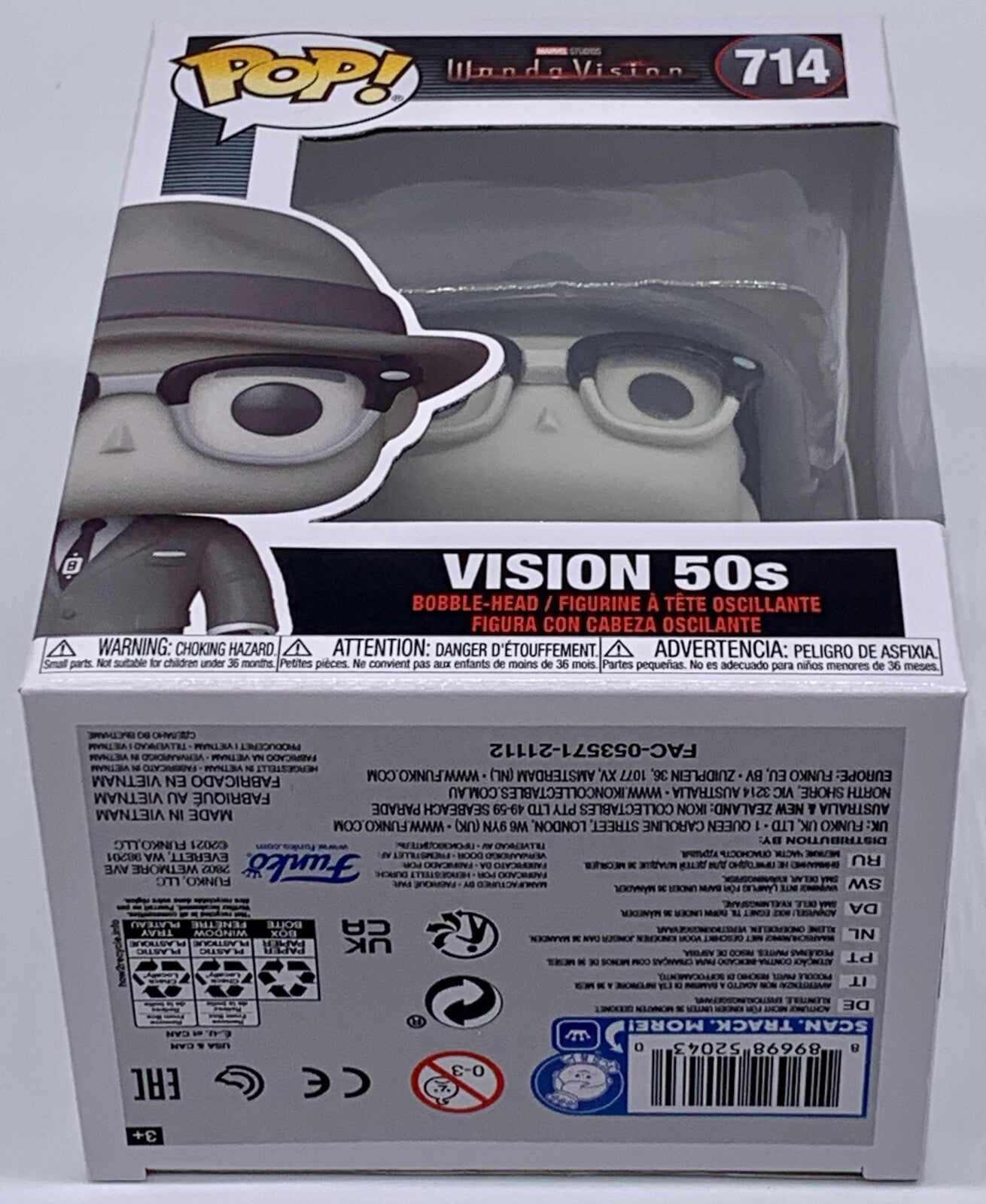 Vision 50's Black & White Pop #714 Funko Wanda Vision Marvel Minor Box Damage