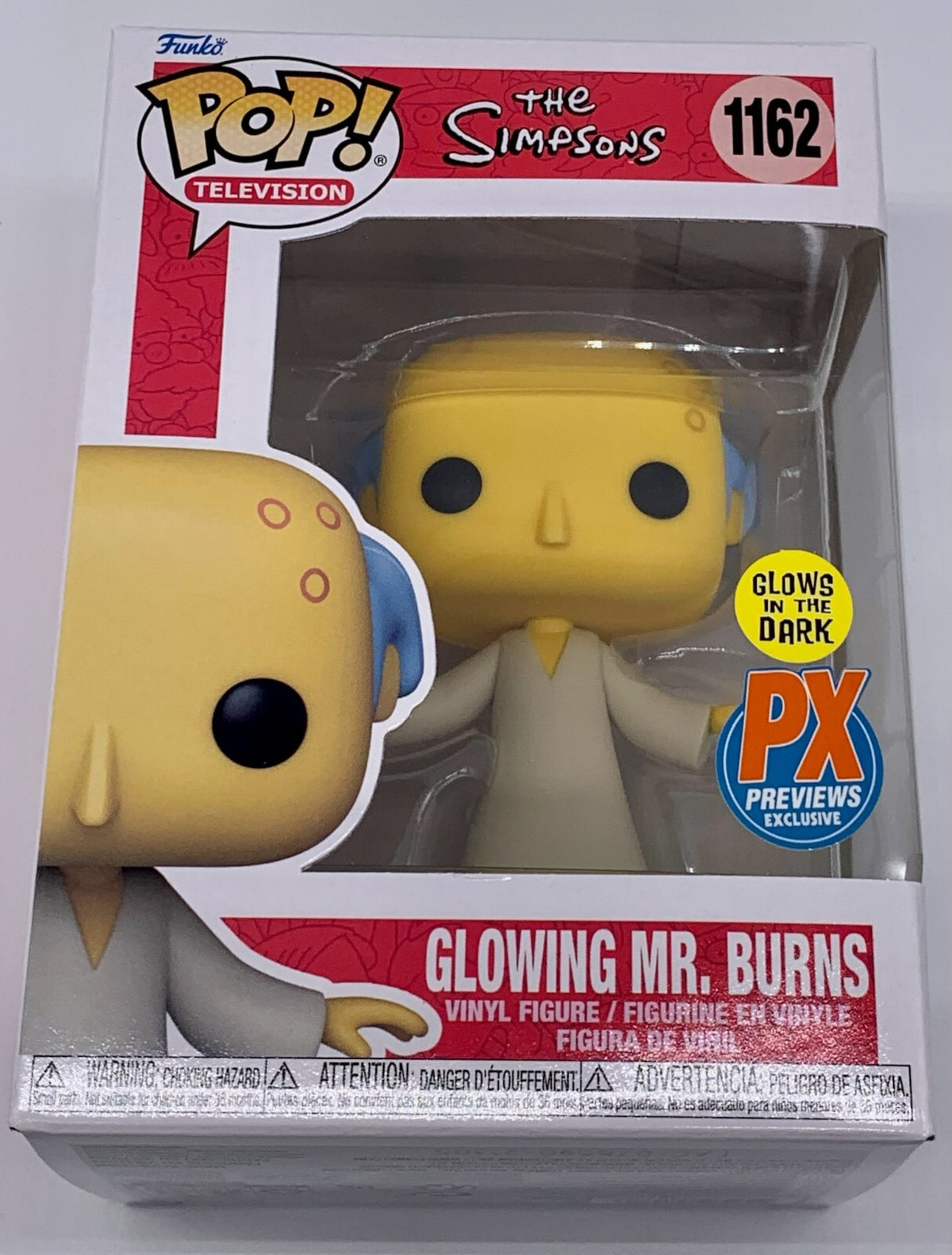 Glowing Mr. Burns Pop #1162 Glows The Simpsons Funko Pop Television PX Exclusive